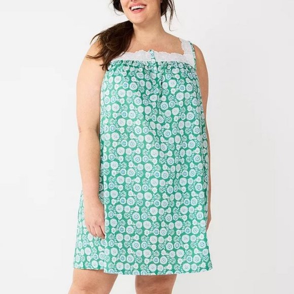 Croft & Barrow Sleeveless Cotton Nightgown 4X - Picture 1 of 6